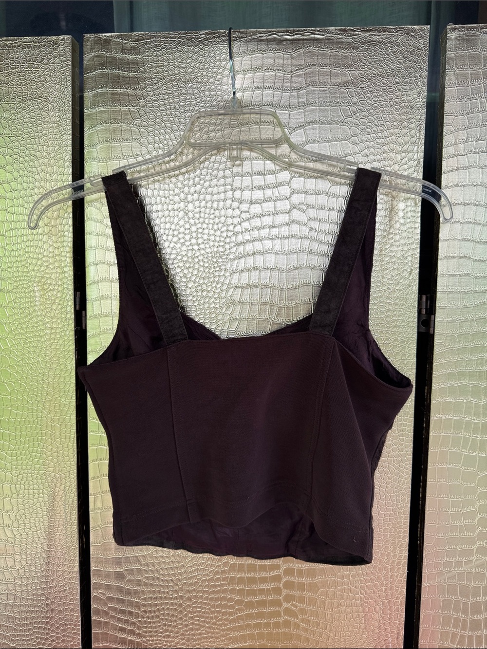 Y2K Cache Brown SUEDE leather Tank Top - Picture 7 of 9